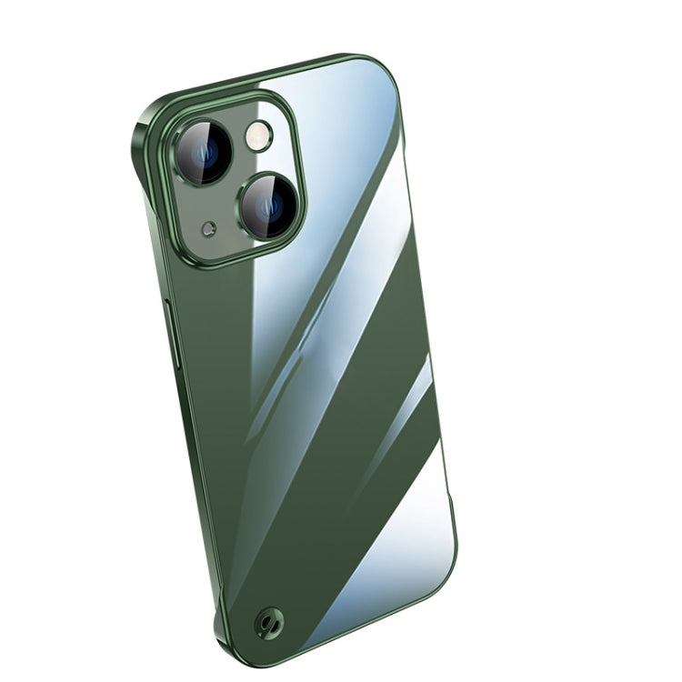 For iPhone 13 Electroplating Frameless Clear PC Phone Case(Green) - iPhone 13 Cases by PMC Jewellery | Online Shopping South Africa | PMC Jewellery | Buy Now Pay Later Mobicred