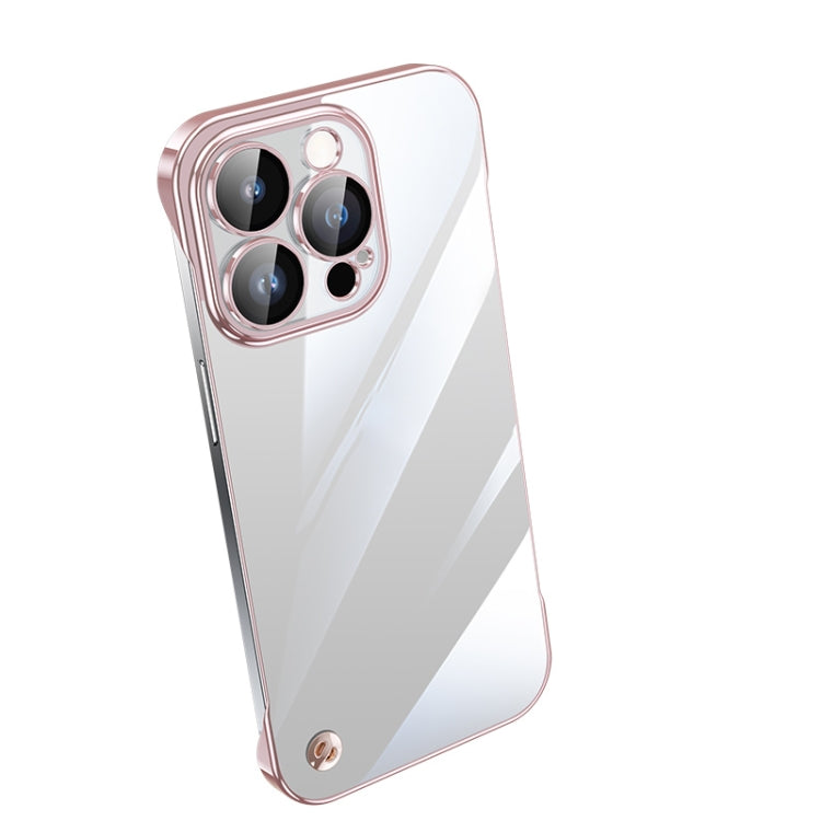 For iPhone 12 Pro Max Electroplating Frameless Clear PC Phone Case(Pink) - iPhone 12 Pro Max Cases by PMC Jewellery | Online Shopping South Africa | PMC Jewellery | Buy Now Pay Later Mobicred