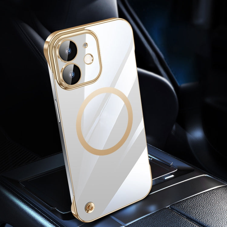 For iPhone 12 Electroplating Frameless Magsafe Magnetic PC Phone Case(Gold) - iPhone 12 / 12 Pro Cases by PMC Jewellery | Online Shopping South Africa | PMC Jewellery | Buy Now Pay Later Mobicred