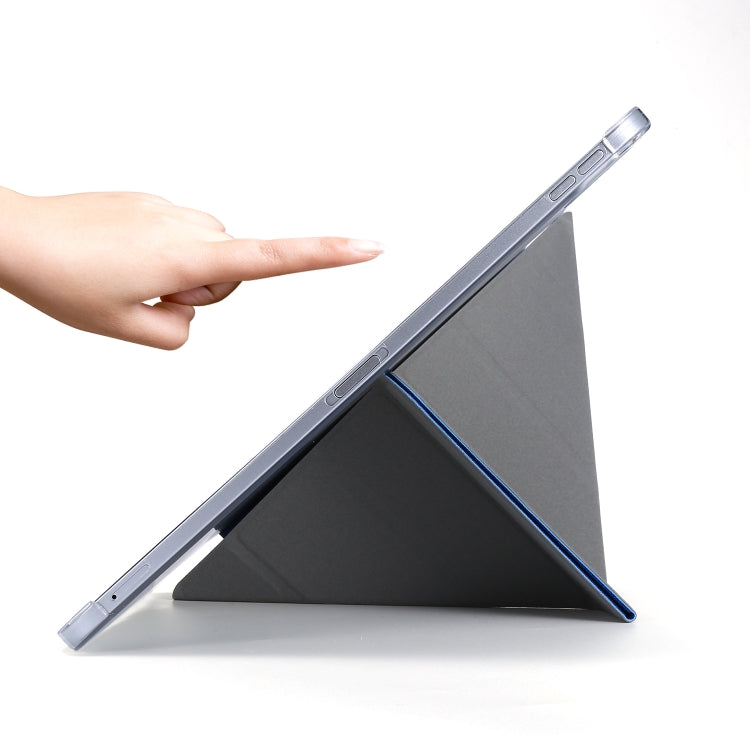 For iPad Air 13 2024 / Pro 12.9 2020 Silk Texture Horizontal Deformation Flip Leather Tablet Case with Three-folding Holder(Blue) - iPad Pro 12.9 (2020) Cases by PMC TechLife | Online Shopping South Africa | PMC TechLife | Buy Now Pay Later Mobicred