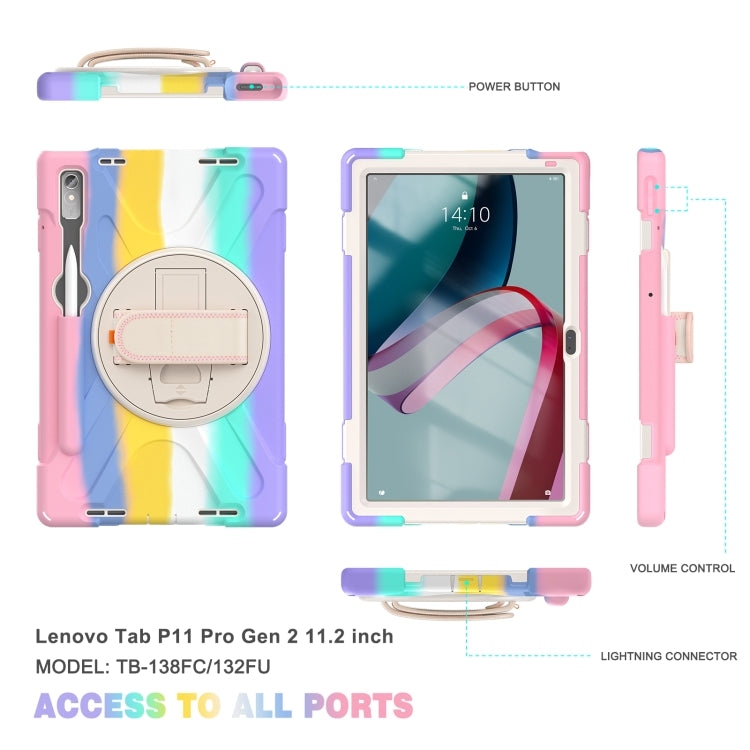 For Lenovo Pad Pro 11.2 2022 TB-138FC/132FU Silicone + PC Protective Tablet Case(Colorful Pink) - Lenovo by PMC TechLife | Online Shopping South Africa | PMC TechLife | Buy Now Pay Later Mobicred