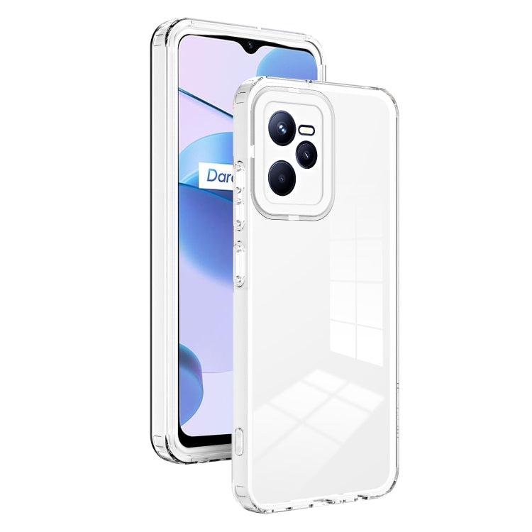 For Realme C35 3 in 1 Clear TPU Color PC Frame Phone Case(White) - Realme Cases by PMC Jewellery | Online Shopping South Africa | PMC Jewellery | Buy Now Pay Later Mobicred