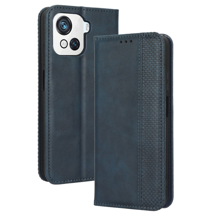 For Blackview OSCAL C80 Magnetic Buckle Retro Texture Leather Phone Case(Blue) - More Brand by PMC Jewellery | Online Shopping South Africa | PMC Jewellery | Buy Now Pay Later Mobicred
