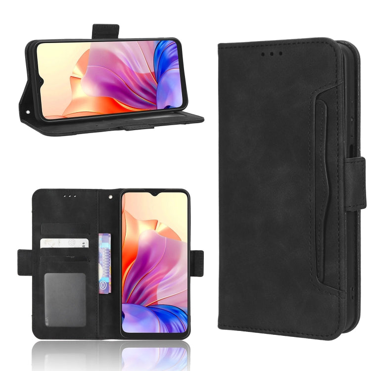 For Blackview OSCAL C80 Skin Feel Calf Texture Card Slots Leather Phone Case(Black) - More Brand by PMC TechLife | Online Shopping South Africa | PMC TechLife | Buy Now Pay Later Mobicred