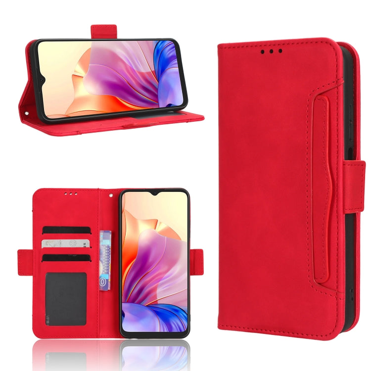 For Blackview OSCAL C80 Skin Feel Calf Texture Card Slots Leather Phone Case(Red) - More Brand by PMC TechLife | Online Shopping South Africa | PMC TechLife | Buy Now Pay Later Mobicred