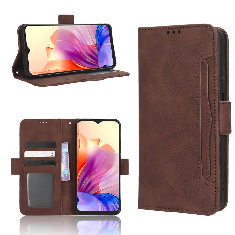 For Blackview OSCAL C80 Skin Feel Calf Texture Card Slots Leather Phone Case(Brown) - More Brand by PMC TechLife | Online Shopping South Africa | PMC TechLife | Buy Now Pay Later Mobicred