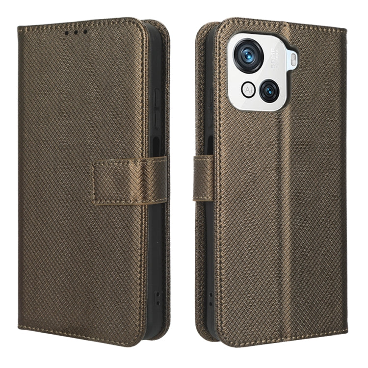 For Blackview OSCAL C80 Diamond Texture Leather Phone Case(Brown) - More Brand by PMC TechLife | Online Shopping South Africa | PMC TechLife | Buy Now Pay Later Mobicred