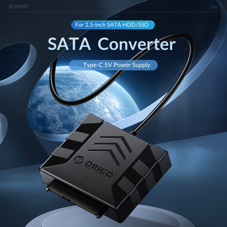 ORICO UTS1 Type-C / USB-C USB 3.0 2.5-inch SATA HDD Adapter with 12V 2A Power Adapter, Cable Length:0.3m(AU Plug) - free shipping - PMC Jewellery - Order now!