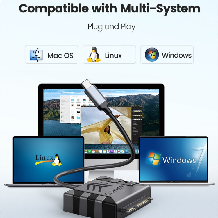 ORICO UTS1 Type-C / USB-C USB 3.0 2.5-inch SATA HDD Adapter with 12V 2A Power Adapter, Cable Length:0.3m(EU Plug) - free shipping - PMC Jewellery - Order now!