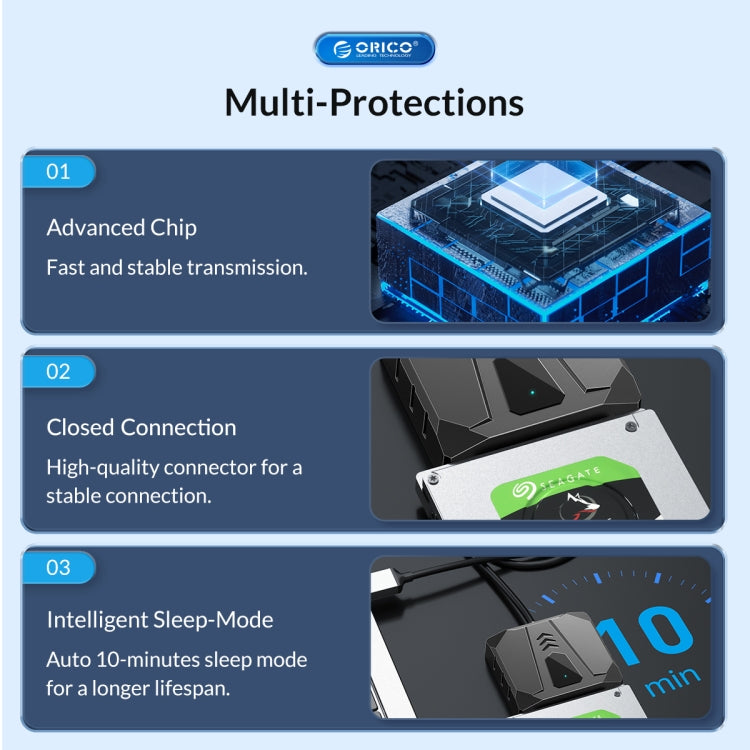 ORICO UTS2 USB 2.0 2.5-inch SATA HDD Adapter with Silicone Case, Cable Length:1m - USB to IDE / SATA by ORICO | Online Shopping South Africa | PMC Jewellery | Buy Now Pay Later Mobicred