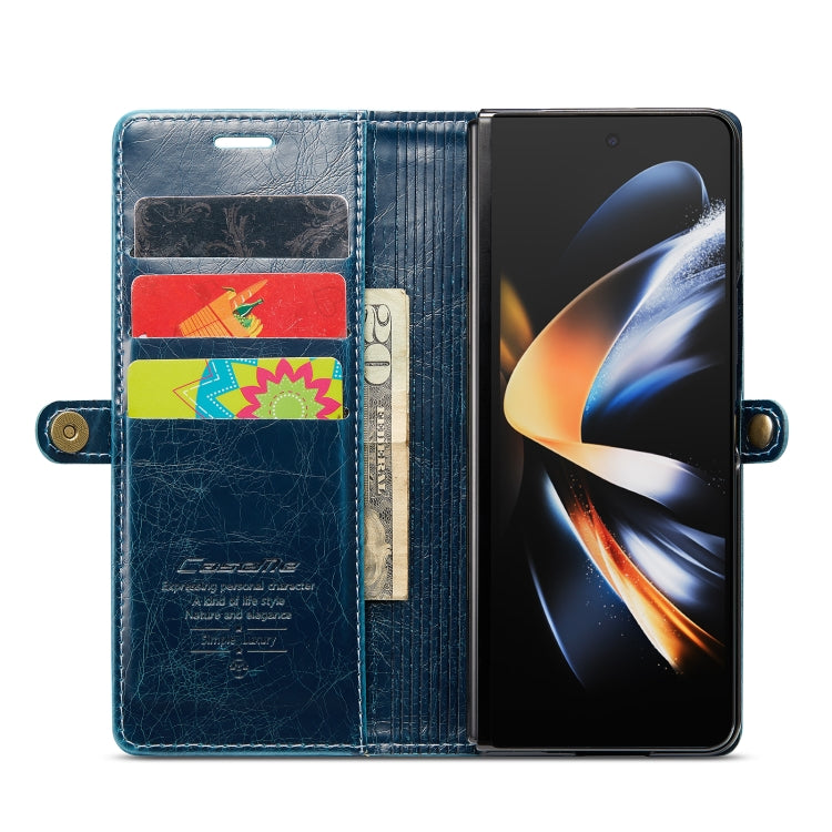 For Samsung Galaxy Z Fold4 CaseMe 003 Crazy Horse Texture Leather Phone Case(Blue) - Galaxy Z Fold4 5G Cases by CaseMe | Online Shopping South Africa | PMC Jewellery | Buy Now Pay Later Mobicred