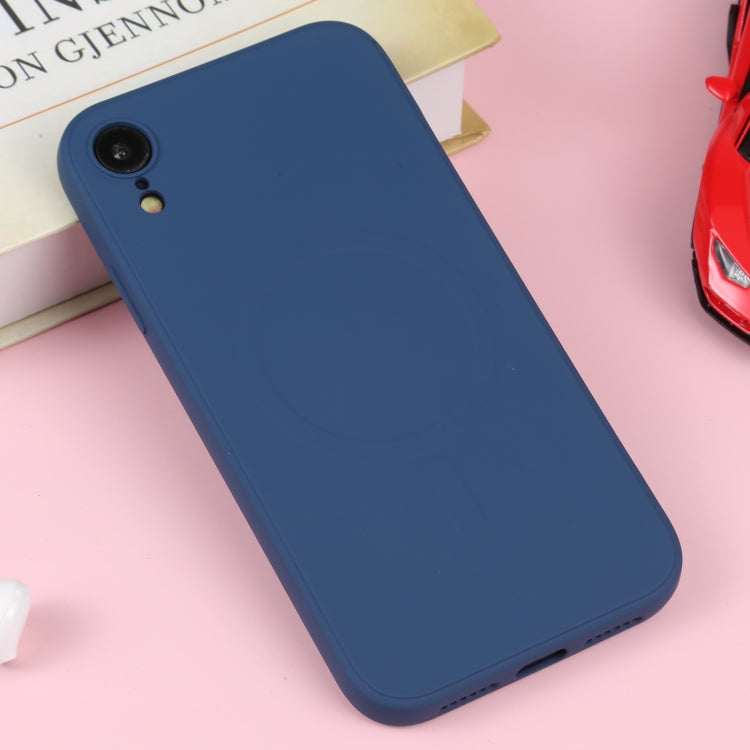 For iPhone XR Liquid Silicone Full Coverage Shockproof Magsafe Phone Case(Dark Blue) - More iPhone Cases by PMC TechLife | Online Shopping South Africa | PMC TechLife