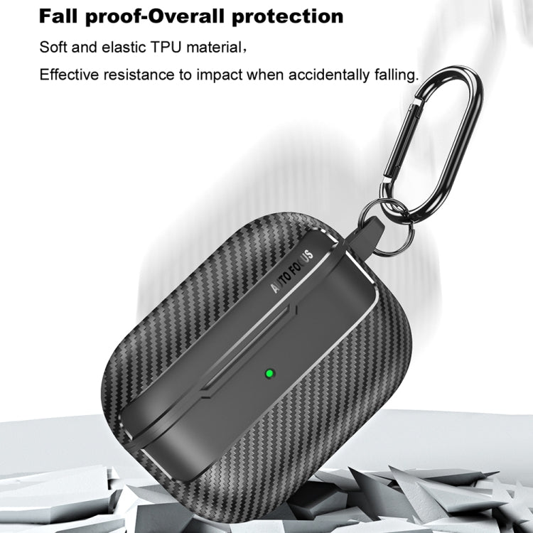For AirPods Pro Carbon Fiber Texture Anti-fall Earphone Protective Case(Grey) - For AirPods Pro by PMC Jewellery | Online Shopping South Africa | PMC Jewellery | Buy Now Pay Later Mobicred