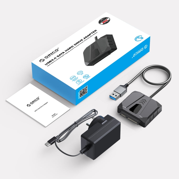 ORICO UTS2 USB 3.0 2.5-inch SATA HDD Adapter with 12V 2A Power Adapter, Cable Length:0.3m(EU Plug) - USB to IDE / SATA by ORICO | Online Shopping South Africa | PMC Jewellery | Buy Now Pay Later Mobicred