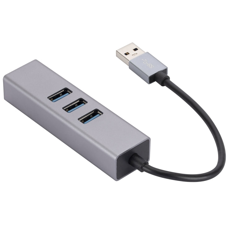 SL-030 USB to Gigabit Ethernet RJ45 & 3 x USB 3.0 Adapter Converter HUB(Grey) - USB HUB by PMC TechLife | Online Shopping South Africa | PMC TechLife