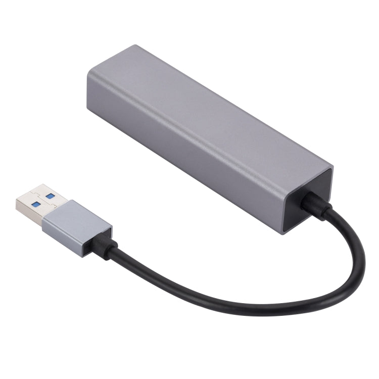 SL-030 USB to Gigabit Ethernet RJ45 & 3 x USB 3.0 Adapter Converter HUB(Grey) - USB HUB by PMC TechLife | Online Shopping South Africa | PMC TechLife