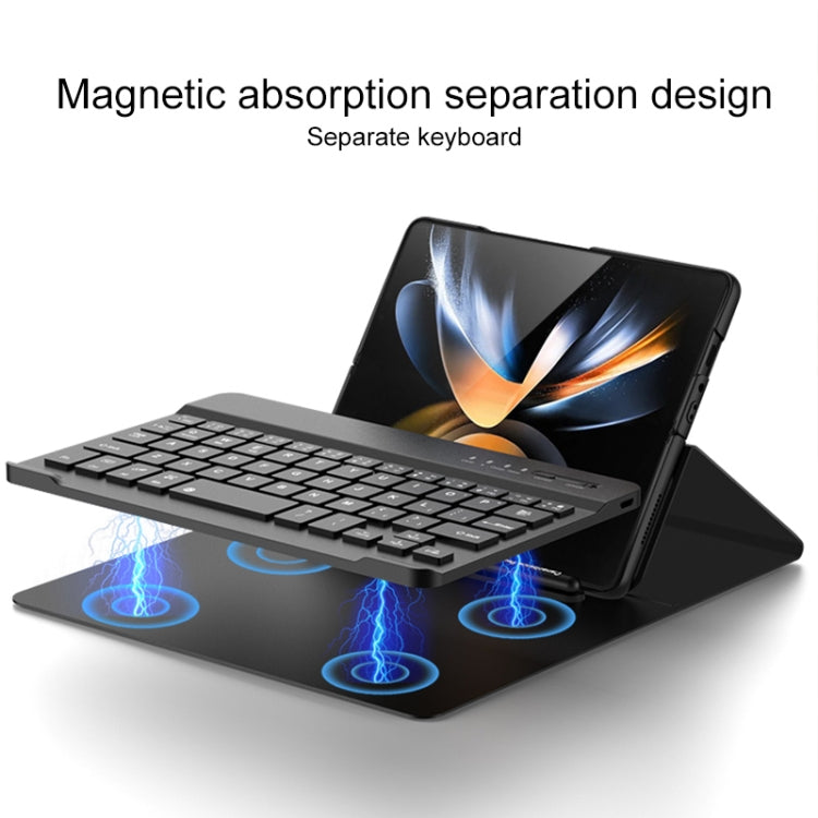 For Samsung Galaxy Z Fold4 5G Magnetic Folding Bluetooth Keyboard Leather Case(Dark Green) - Samsung Keyboard by PMC TechLife | Online Shopping South Africa | PMC TechLife