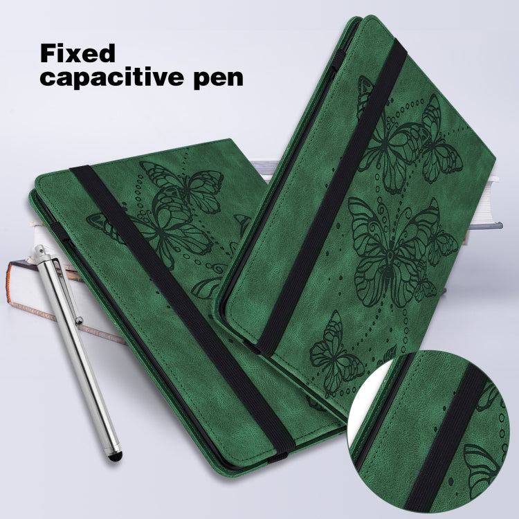 For Lenovo Tab M10 3rd Gen Embossed Butterfly Pattern Leather Tablet Case(Green) - Lenovo by PMC TechLife | Online Shopping South Africa | PMC TechLife | Buy Now Pay Later Mobicred