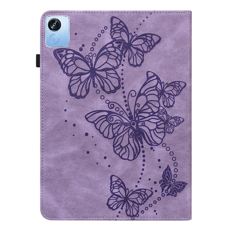 For Realme Pad X Embossed Butterfly Pattern Leather Tablet Case(Purple) - Realme by PMC TechLife | Online Shopping South Africa | PMC TechLife | Buy Now Pay Later Mobicred