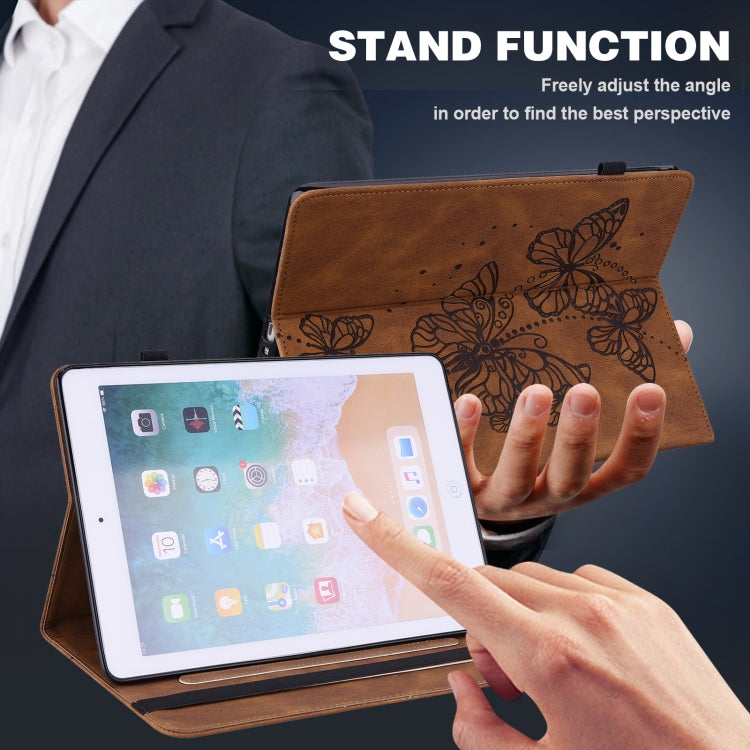 For Realme Pad X Embossed Butterfly Pattern Leather Tablet Case(Brown) - Realme by PMC TechLife | Online Shopping South Africa | PMC TechLife | Buy Now Pay Later Mobicred