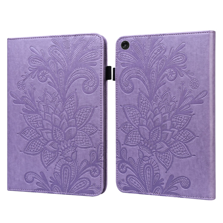 For Lenovo Tab M10 3rd Gen Lace Flower Embossing Pattern Leather Tablet Case(Purple) - Lenovo by PMC TechLife | Online Shopping South Africa | PMC TechLife | Buy Now Pay Later Mobicred