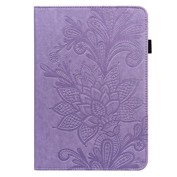 For Lenovo Tab M10 3rd Gen Lace Flower Embossing Pattern Leather Tablet Case(Purple) - Lenovo by PMC TechLife | Online Shopping South Africa | PMC TechLife | Buy Now Pay Later Mobicred
