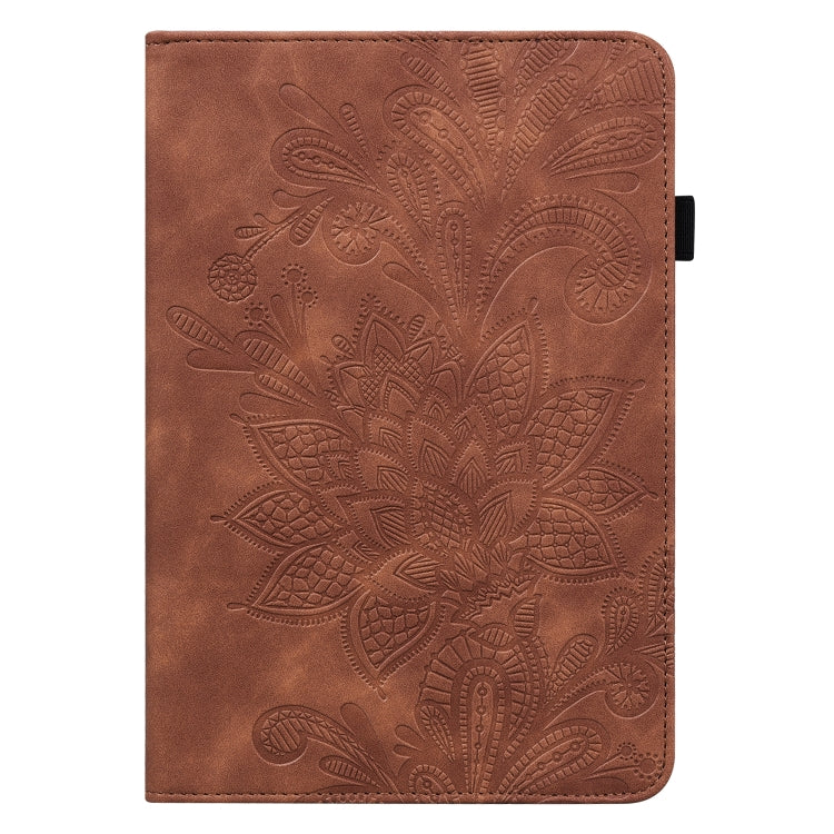 For Lenovo Tab M10 3rd Gen Lace Flower Embossing Pattern Leather Tablet Case(Brown) - Lenovo by PMC TechLife | Online Shopping South Africa | PMC TechLife | Buy Now Pay Later Mobicred