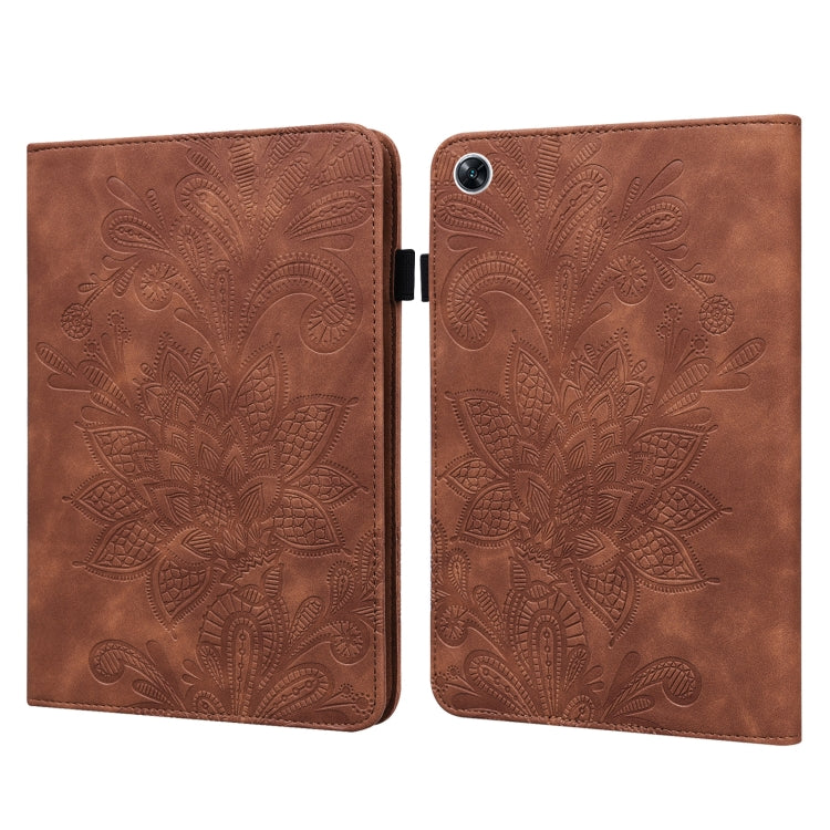 For OPPO Pad Air 2022 Lace Flower Embossing Pattern Leather Tablet Case(Brown) - OPPO by PMC TechLife | Online Shopping South Africa | PMC TechLife | Buy Now Pay Later Mobicred