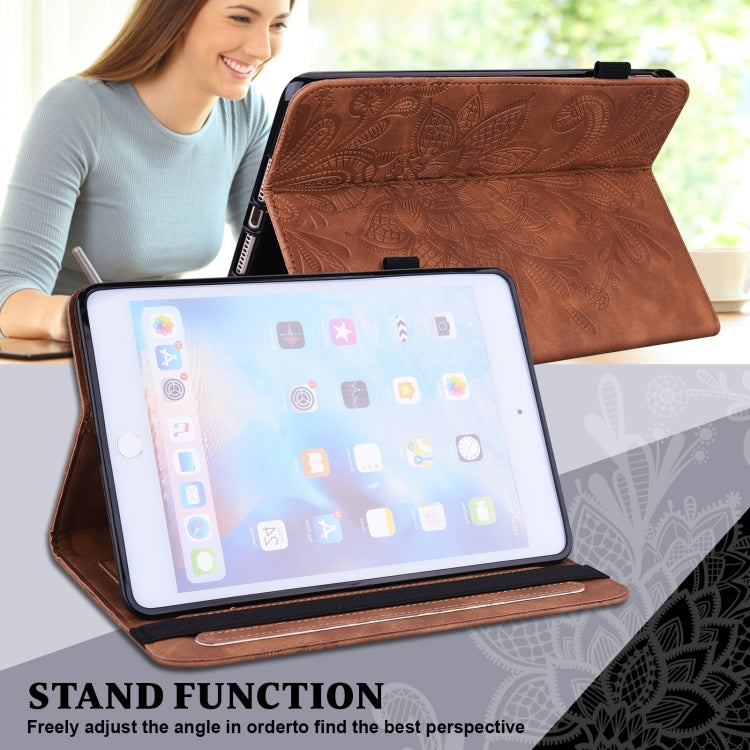 For OPPO Pad Air 2022 Lace Flower Embossing Pattern Leather Tablet Case(Brown) - OPPO by PMC TechLife | Online Shopping South Africa | PMC TechLife | Buy Now Pay Later Mobicred