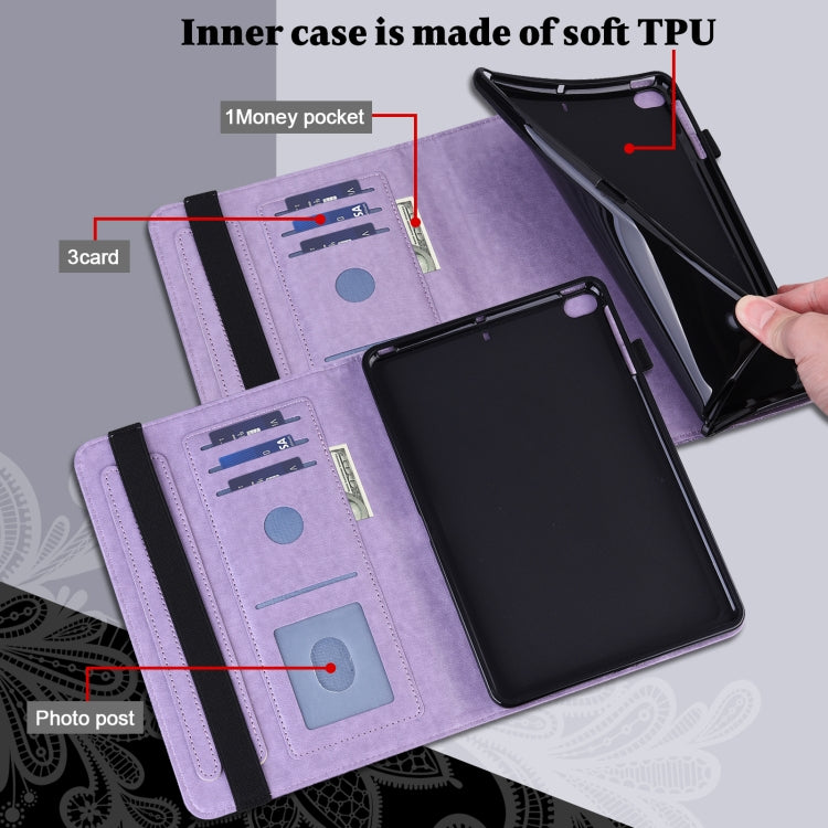 For Realme Pad X Lace Flower Embossing Pattern Leather Tablet Case(Purple) - Realme by PMC TechLife | Online Shopping South Africa | PMC TechLife | Buy Now Pay Later Mobicred
