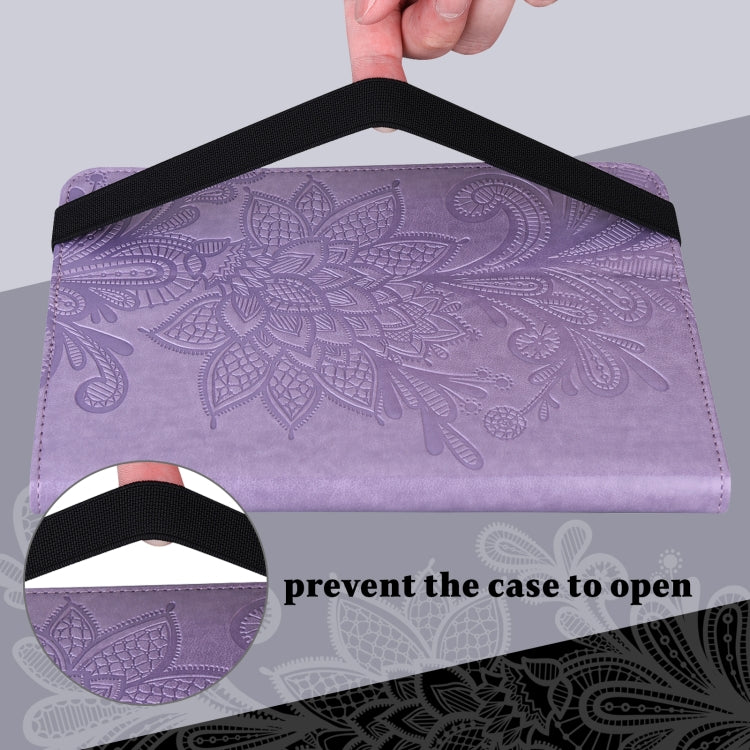For Realme Pad X Lace Flower Embossing Pattern Leather Tablet Case(Purple) - Realme by PMC TechLife | Online Shopping South Africa | PMC TechLife | Buy Now Pay Later Mobicred