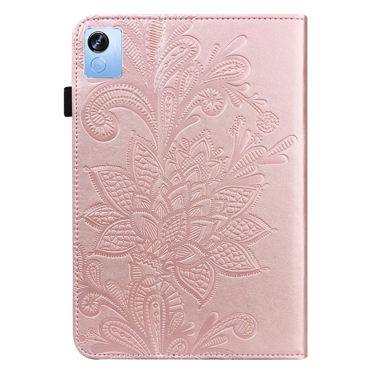 For Realme Pad X Lace Flower Embossing Pattern Leather Tablet Case(Pink) - Realme by PMC TechLife | Online Shopping South Africa | PMC TechLife | Buy Now Pay Later Mobicred