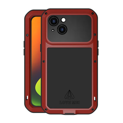 For iPhone 14 LOVE MEI Metal Shockproof Life Waterproof Dustproof Phone Case(Red) - iPhone 14 Cases by LOVE MEI | Online Shopping South Africa | PMC Jewellery | Buy Now Pay Later Mobicred