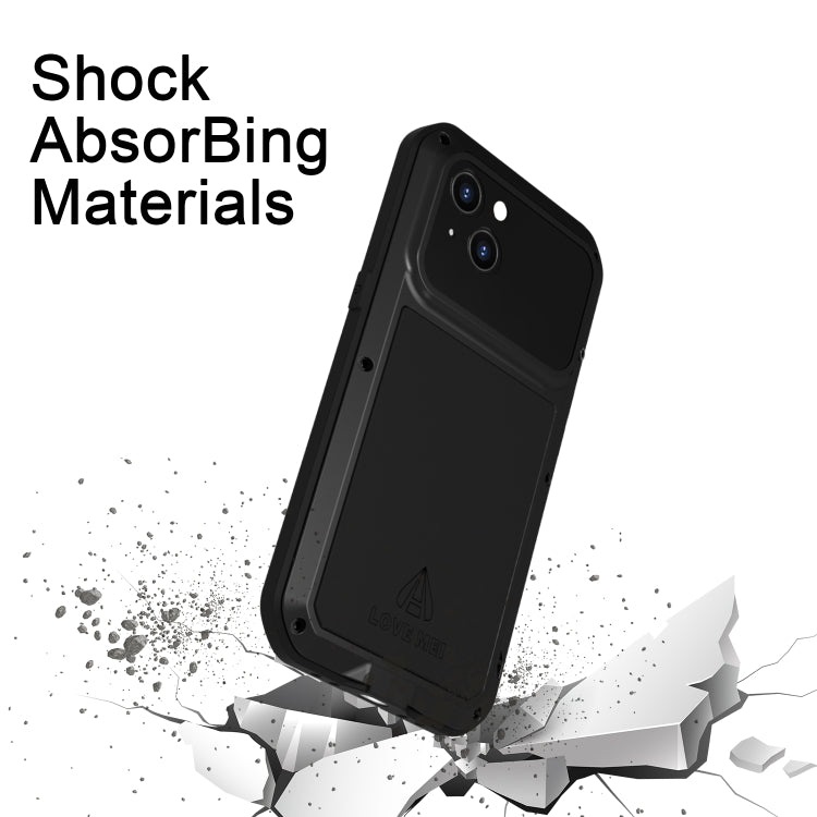 For iPhone 14 LOVE MEI Metal Shockproof Life Waterproof Dustproof Phone Case(White) - iPhone 14 Cases by LOVE MEI | Online Shopping South Africa | PMC Jewellery | Buy Now Pay Later Mobicred