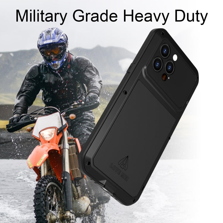 For iPhone 14 Pro Max LOVE MEI Metal Shockproof Life Waterproof Dustproof Phone Case(Silver) - free shipping - PMC TechLife - Order now!