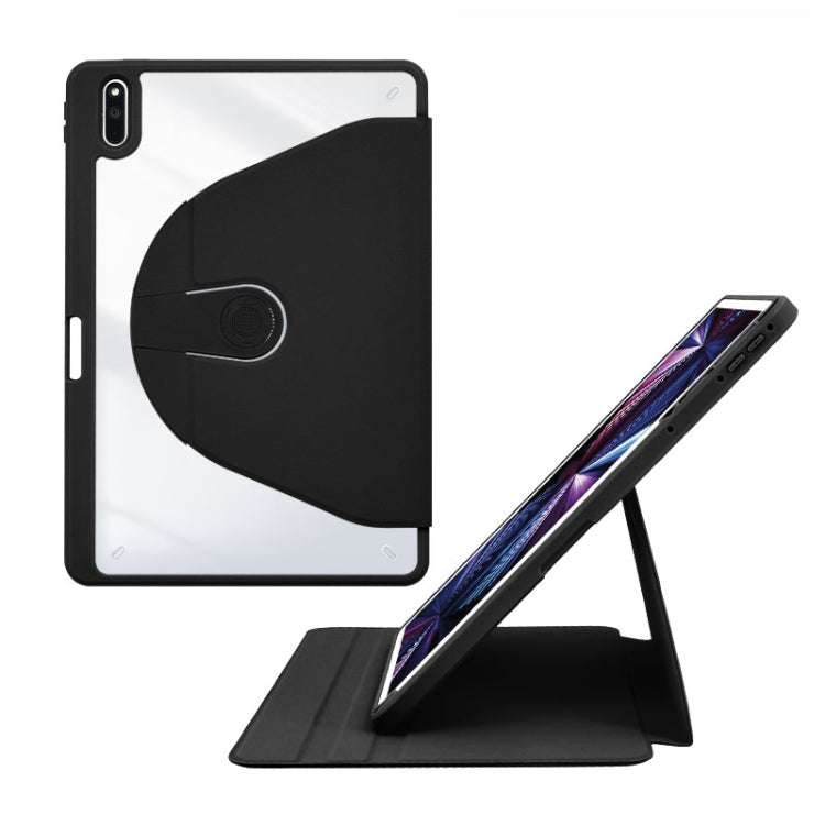 For Huawei MatePad 11 2021 Acrylic 360 Degree Rotation Holder Tablet Leather Case(Black) - Huawei by PMC TechLife | Online Shopping South Africa | PMC TechLife | Buy Now Pay Later Mobicred
