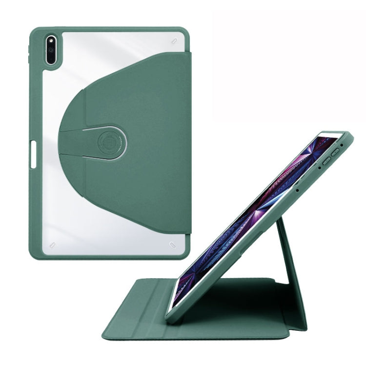For Huawei MatePad 11 2021 Acrylic 360 Degree Rotation Holder Tablet Leather Case(Emerald Green) - Huawei by PMC TechLife | Online Shopping South Africa | PMC TechLife | Buy Now Pay Later Mobicred
