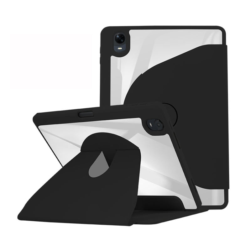 For OPPO Pad 11 2022 Acrylic 360 Degree Rotation Holder Tablet Leather Case(Black) - OPPO by PMC TechLife | Online Shopping South Africa | PMC TechLife | Buy Now Pay Later Mobicred
