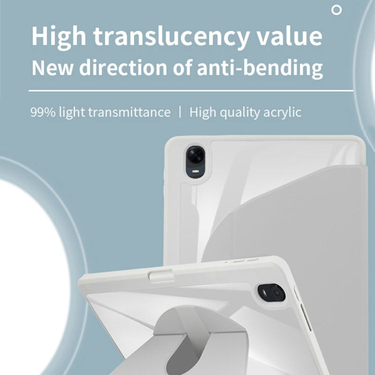 For OPPO Pad Air 10.3 2022 Acrylic 360 Degree Rotation Holder Tablet Leather Case(Grey) - OPPO by PMC TechLife | Online Shopping South Africa | PMC TechLife | Buy Now Pay Later Mobicred