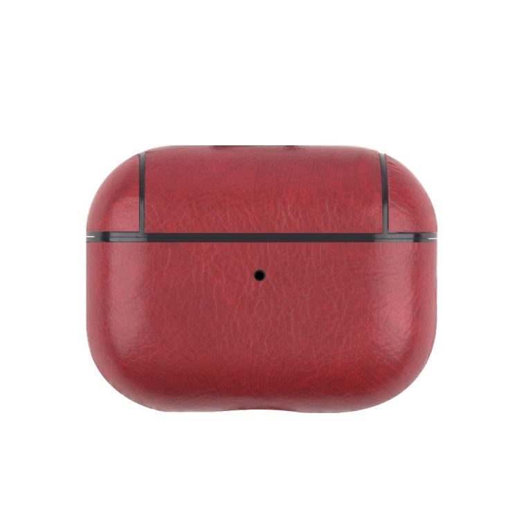 For AirPods Pro 2 Wireless Earphone Leather Shockproof Protective Case(Red) - For AirPods Pro 2 by PMC Jewellery | Online Shopping South Africa | PMC Jewellery | Buy Now Pay Later Mobicred