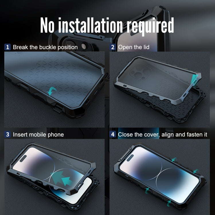 For iPhone 14 Pro R-JUST Life Waterproof Dustproof Shockproof Phone Case(Silver) - free shipping - PMC TechLife - Order now!