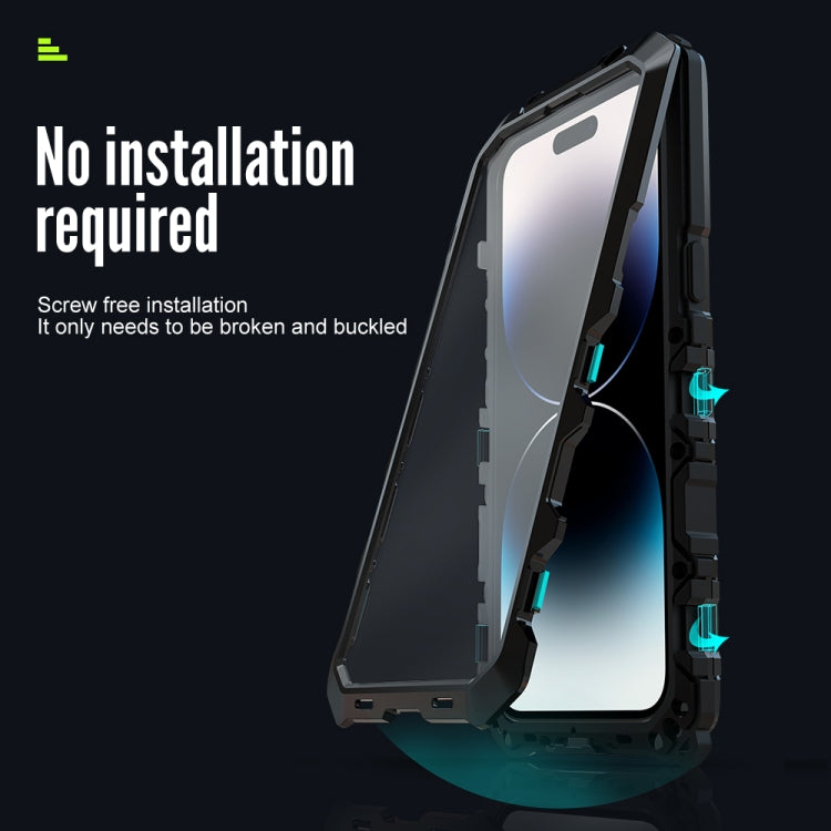 For iPhone 14 R-JUST Life Waterproof Dustproof Shockproof Phone Case(Silver) - iPhone 14 Cases by R-JUST | Online Shopping South Africa | PMC TechLife | Buy Now Pay Later Mobicred