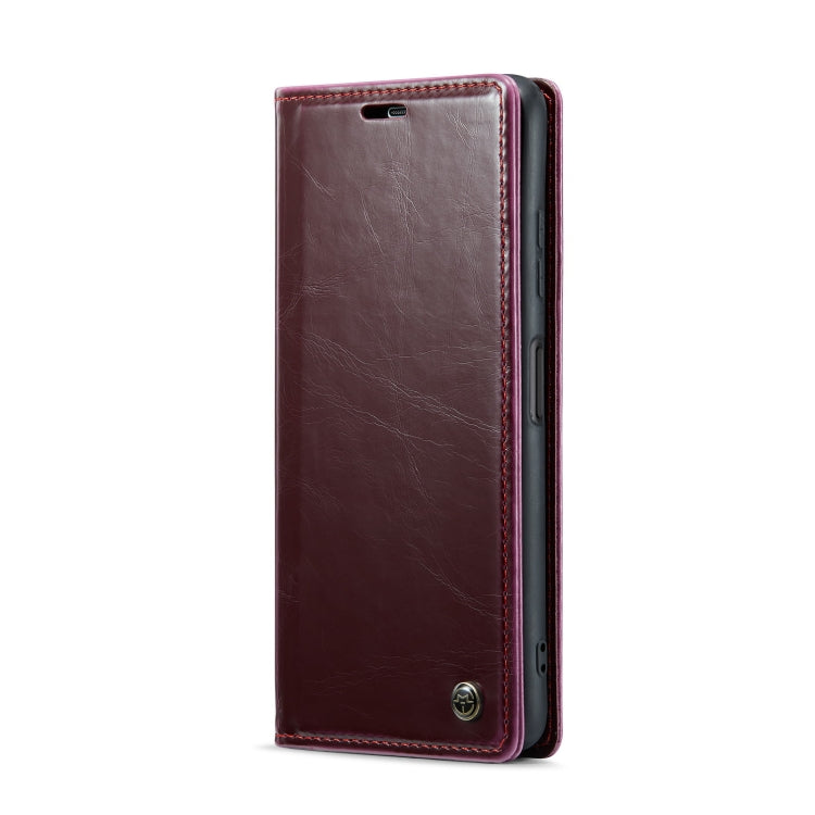 For Samsung Galaxy A22 5G / F42 5G CaseMe 003 Crazy Horse Texture Leather Phone Case(Wine Red) - Galaxy Phone Cases by CaseMe | Online Shopping South Africa | PMC Jewellery | Buy Now Pay Later Mobicred