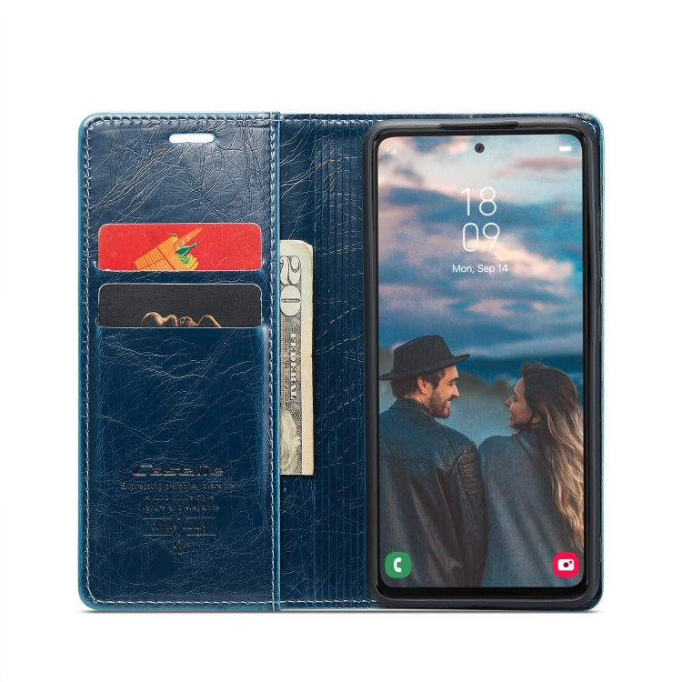 For Samsung Galaxy A53 CaseMe 003 Crazy Horse Texture Leather Phone Case(Blue) - Galaxy Phone Cases by CaseMe | Online Shopping South Africa | PMC Jewellery | Buy Now Pay Later Mobicred