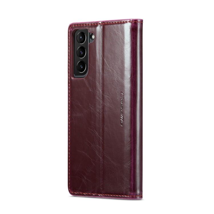 For Samsung Galaxy S21 FE 5G CaseMe 003 Crazy Horse Texture Leather Phone Case(Wine Red) - Galaxy Phone Cases by CaseMe | Online Shopping South Africa | PMC Jewellery | Buy Now Pay Later Mobicred