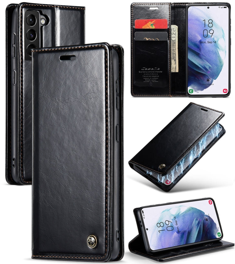 For Samsung Galaxy S21+ 5G CaseMe 003 Crazy Horse Texture Leather Phone Case(Black) - Galaxy S21+ 5G Cases by CaseMe | Online Shopping South Africa | PMC Jewellery | Buy Now Pay Later Mobicred