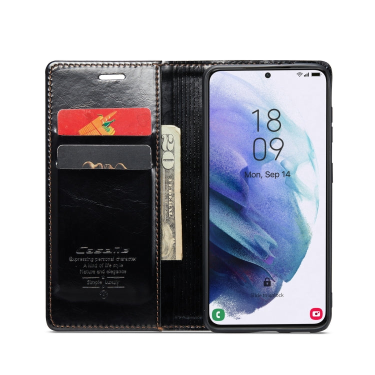 For Samsung Galaxy S21+ 5G CaseMe 003 Crazy Horse Texture Leather Phone Case(Black) - Galaxy S21+ 5G Cases by CaseMe | Online Shopping South Africa | PMC Jewellery | Buy Now Pay Later Mobicred