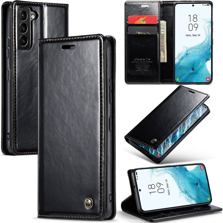 For Samsung Galaxy S22 5G CaseMe 003 Crazy Horse Texture Leather Phone Case(Black) - Galaxy S22 5G Cases by CaseMe | Online Shopping South Africa | PMC Jewellery | Buy Now Pay Later Mobicred