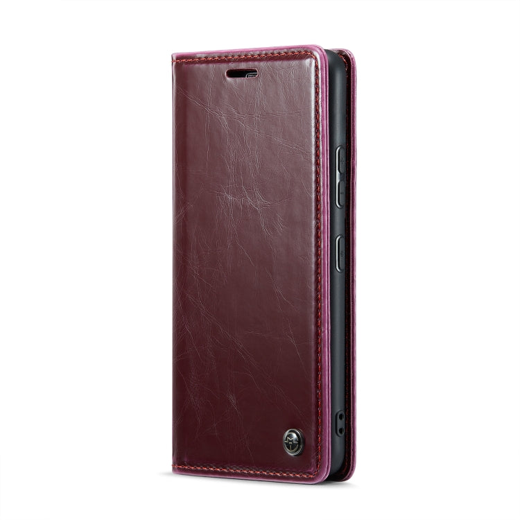 For Samsung Galaxy S22+ 5G CaseMe 003 Crazy Horse Texture Leather Phone Case(Wine Red) - Galaxy S22+ 5G Cases by CaseMe | Online Shopping South Africa | PMC Jewellery | Buy Now Pay Later Mobicred