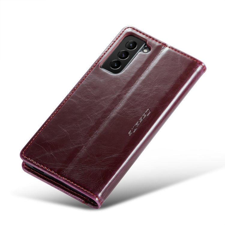 For Samsung Galaxy S22+ 5G CaseMe 003 Crazy Horse Texture Leather Phone Case(Wine Red) - Galaxy S22+ 5G Cases by CaseMe | Online Shopping South Africa | PMC Jewellery | Buy Now Pay Later Mobicred